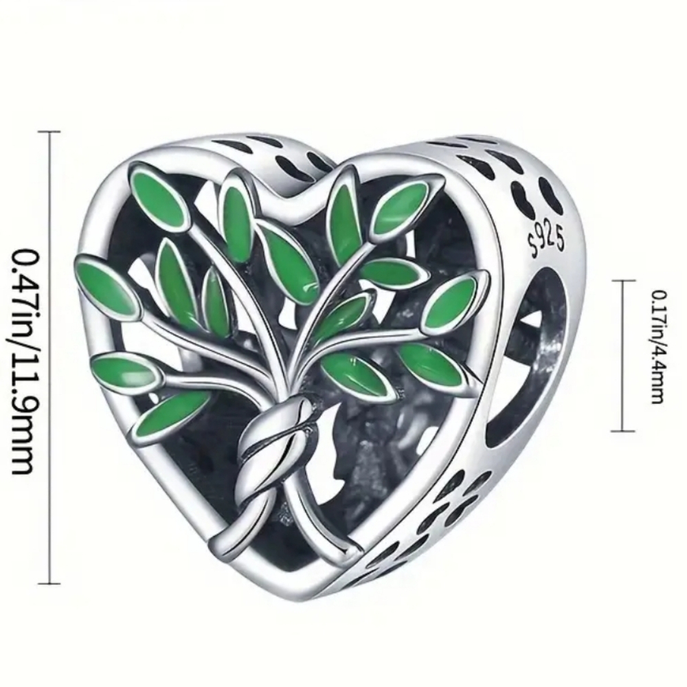 Life Tree Charm Stamped Sterling Silver 925 - Picture 5 of 5